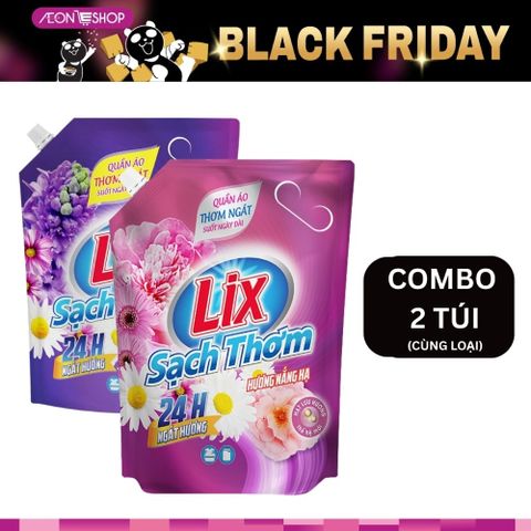 [BÌNH TÂN] Combo 2 Túi Nước Giặt Lix Sạch Thơm 3.5kg/3.2kg