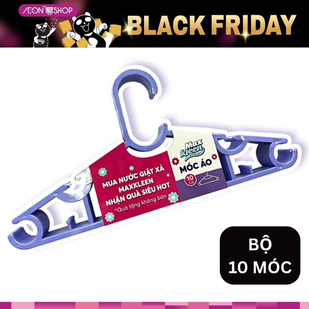 [HÀ ĐÔNG] [HÀNG TẶNG KHÔNG BÁN] Bộ 10 Móc Áo Maxkleen 