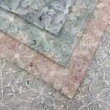  [Vải MM] [241](Giá 0.5m) Vải Tơ Hoa Nổi Cao Cấp May Áo, Váy, Đầm Thời Trang 