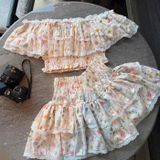  [Vải MM] [420](Giá 0.55m) Vải Kate Thêu Hoa May Áo, Váy, Đầm Thời Trang 