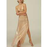  [Vải MM] [237] (Giá Bán 0.5m) Vải Tơ Sà Cừ Óng Ánh Lên Đầm, Váy, Áo Thiết Kế 