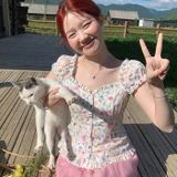  [Vải MM] [420](Giá 0.55m) Vải Kate Thêu Hoa May Áo, Váy, Đầm Thời Trang 