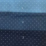  [Vải MM] [807](Giá 0.55m) Vải Jean Chấm Bi May Áo, Quần, Váy, Đầm Thời Trang 