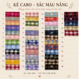  [Vải MM] (Giá 0.6m) (405) Vải Sơ Mi Caro 8 Li Mềm, Mát lên Sơ Mi Nam Nữ, Đầm, Set Bộ 