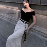  [Vải MM] [761](Giá 0.5m) Vải Thun Len Hoa Cúc Sang Trọng May Áo, Váy, Đầm Thời Trang 