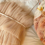  [Vải MM] [253] (Giá Bán 0.5m) Vải Lưới Dập Ly Lên Đầm, Váy, Áo Thiết Kế 