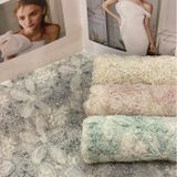  [Vải MM] [241](Giá 0.5m) Vải Tơ Hoa Nổi Cao Cấp May Áo, Váy, Đầm Thời Trang 