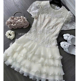  [Vải MM] [253] (Giá Bán 0.5m) Vải Lưới Dập Ly Lên Đầm, Váy, Áo Thiết Kế 