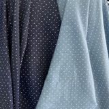  [Vải MM] [807](Giá 0.55m) Vải Jean Chấm Bi May Áo, Quần, Váy, Đầm Thời Trang 