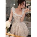  [Vải MM] [420](Giá 0.55m) Vải Kate Thêu Hoa May Áo, Váy, Đầm Thời Trang 