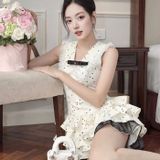  [Vải MM] [508](Giá 0.55m) Vải Xước Chấm Bi May Áo, Quần, Váy, Đầm Thời Trang 