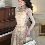  [Vải MM] [420](Giá 0.55m) Vải Kate Thêu Hoa May Áo, Váy, Đầm Thời Trang 