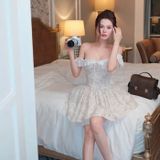  [Vải MM] [420](Giá 0.55m) Vải Kate Thêu Hoa May Áo, Váy, Đầm Thời Trang 