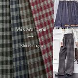  [Vải MM] [418](Giá 0.5m) Vải Caro Trend May Áo, Quần, Đồ Bộ, Váy, Đầm Thời Trang 