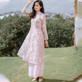  [Vải MM] [226] Vải Tơ Hoa Mai Nổi Cao Cấp May Áo Dài, Váy, Đầm Thiết Kế (Giá Bán 0.5m) 