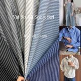  [Vải MM] [417] (Giá Bán 0.5m) Vải Sơ Mi Sọc 3 Sợi Hot Trend Lên Áo Sơ Mi Nam Nữ, Váy, Đầm, Bộ Thiết Kế 