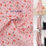  [Vải MM] [414] Vải Caro Hoa Nhí Mùa Hè Lên Áo, Quần, Váy, Đầm, Set Bộ (Giá Bán 0.5m) 