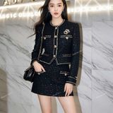  [Vải MM] [844] Vải Dạ Tweed Kim Sa Lên Vest, Set Bộ, Quần, Váy, Đầm Sang Trọng Đứng Form (Giá bán 0.5m) 