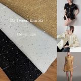  [Vải MM] [844] Vải Dạ Tweed Kim Sa Lên Vest, Set Bộ, Quần, Váy, Đầm Sang Trọng Đứng Form (Giá bán 0.5m) 