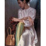  [Vai MM] (318) (Giá 0.55m) Vải Gấm Lụa Lục Sắc Cao Cấp Lên Áo Dài, Bà Ba, Váy, Đầm, Bộ Thiết Kế Cao Cấp 