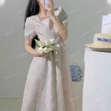  [Vải MM] [330] Vải Gấm Xốp Hoa Hồng Lên Áo, Váy, Đầm, Set Bộ, Áo Dài Thiết Kế (Giá Bán 0.5m) 