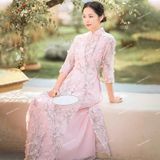  [Vải MM] [226] Vải Tơ Hoa Mai Nổi Cao Cấp May Áo Dài, Váy, Đầm Thiết Kế (Giá Bán 0.5m) 