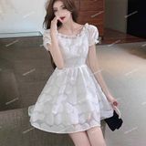  [Vải MM] [227] Vải Tơ Hoa 3D Nhẹ, Mát Lên Áo Dài, Đầm, Váy, Set Bộ Thiết Kế (Giá Bán 0.5m) 