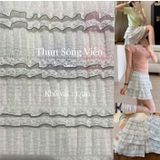  [Vải MM] [702](Giá 0.5m) Vải Thun Sóng Viền Co Giãn 4c May Áo, Váy, Đầm Thời Trang 