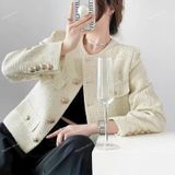  [Vải MM] [844] Vải Dạ Tweed Kim Sa Lên Vest, Set Bộ, Quần, Váy, Đầm Sang Trọng Đứng Form (Giá bán 0.5m) 
