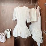  [Vải MM] (229) Vải Tơ Lưới Đan Thoi Thiết Kế Lên Đầm, Váy, Set Bộ, Áo Dài Cần Lót (Giá Bán 0.5m) 