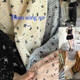  [Vải MM] [751] Vải Thun Sóng Nơ Co Giãn 4 Chiều May Áo, Váy, Đầm, Set Bộ (Giá bán 0.5m) 