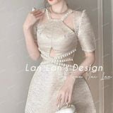  [Vải MM] (314) Vải Tafta Vân Gỗ Sang Trọng, Không Giãn Lên ÁI Dài, Váy, Đầm Thiết Kế (Giá bán 0.5m) 