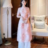  [Vải MM] [225] Vải Tơ Gấm Hoa Mai Cao Cấp May Áo Dài, Váy, Đầm Thiết Kế (Giá Bán 0.5m) 