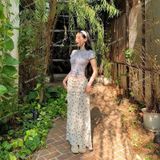  [Vải MM] [751] Vải Thun Sóng Nơ Co Giãn 4 Chiều May Áo, Váy, Đầm, Set Bộ (Giá bán 0.5m) 