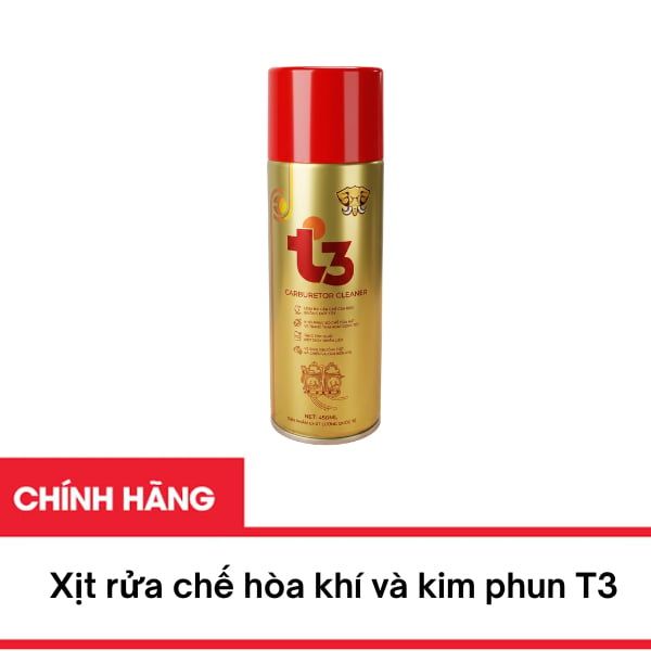 Xịt Rửa T3 - Xịt rửa Kim Phun, Họng Ga, Chế Hòa Khí