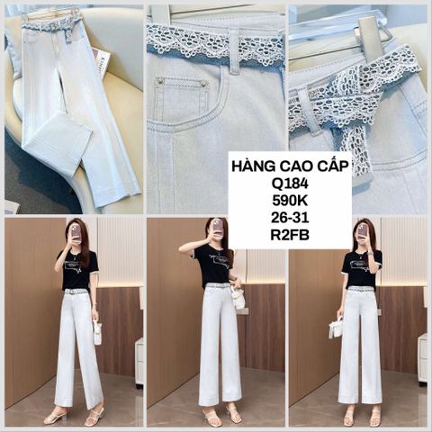  Quần jean phối belt ren Q184 