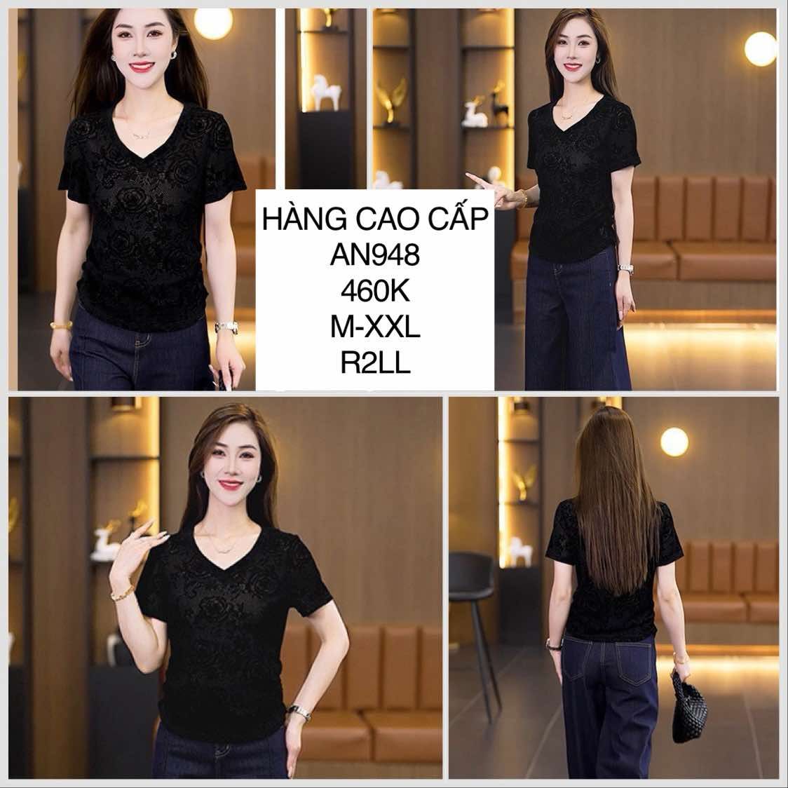  Áo thun lưới hoa hồng AN948 