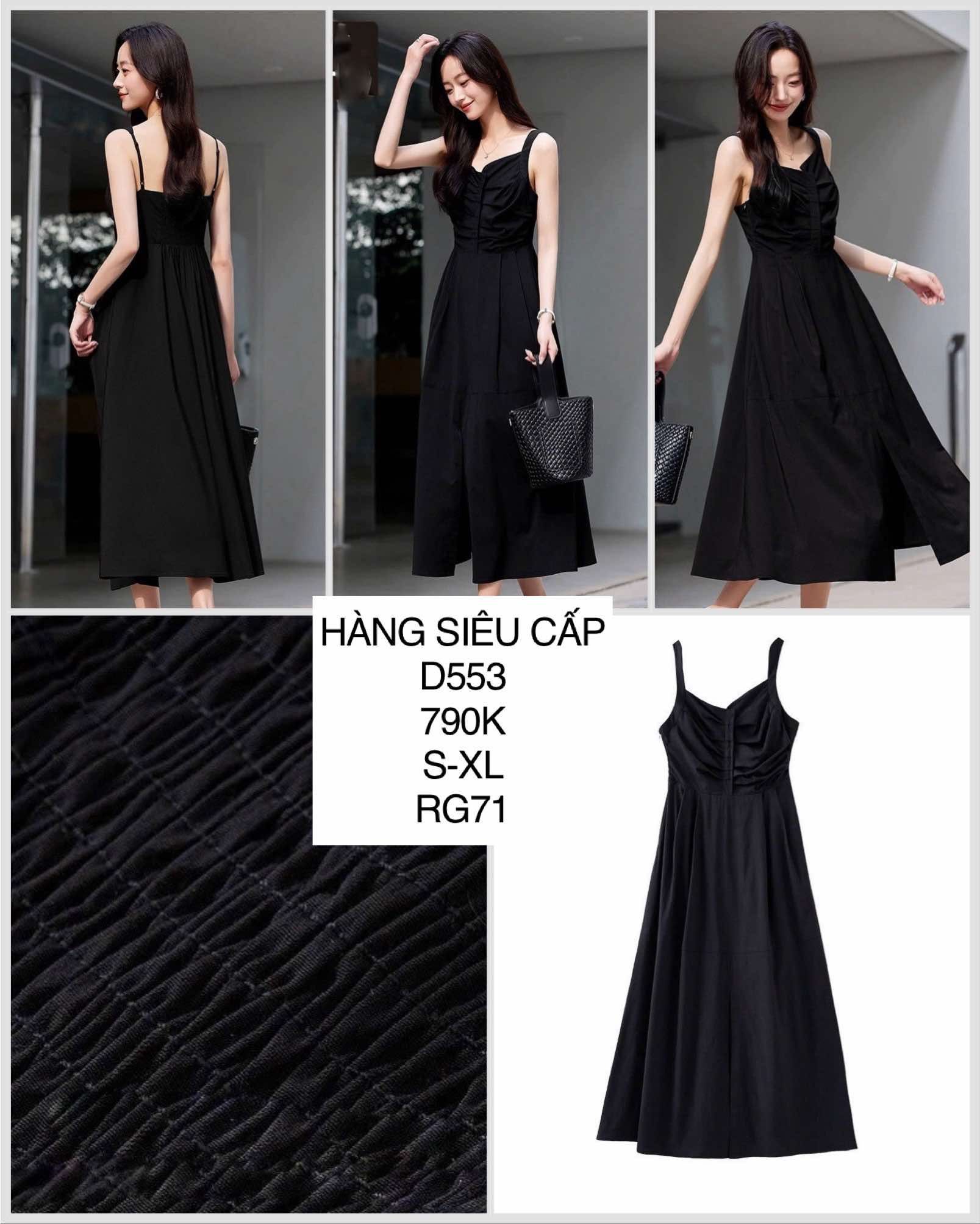  Đầm 2 dây xếp ly ngực D553 