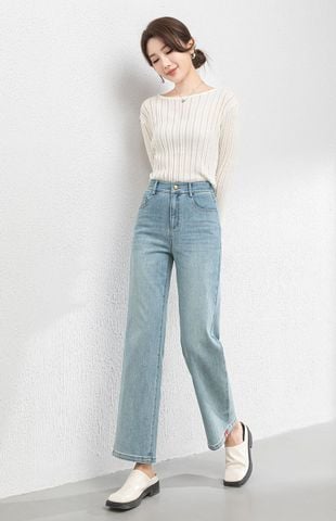  Quần jean ống vừa, cạp cao, tôn dáng Q186 