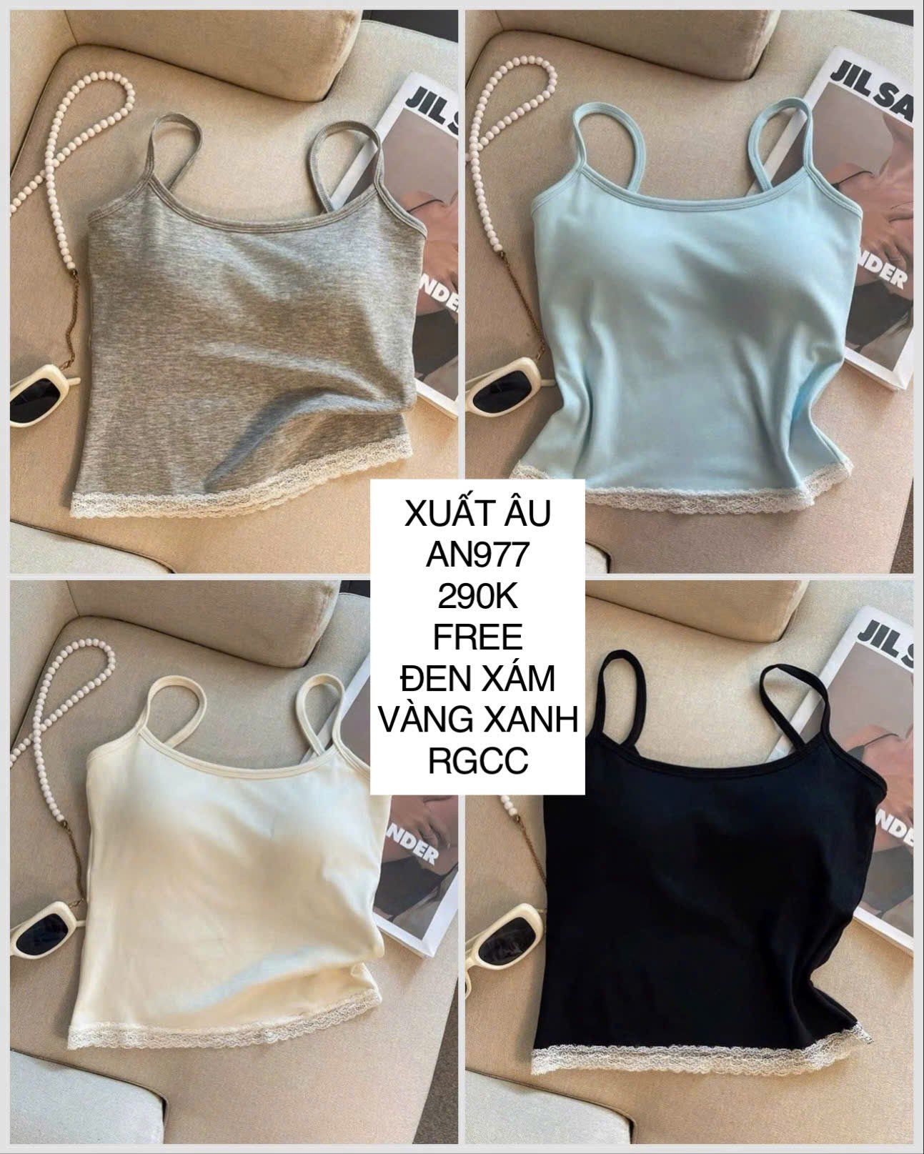  Áo 2 dây phối ren AN977 