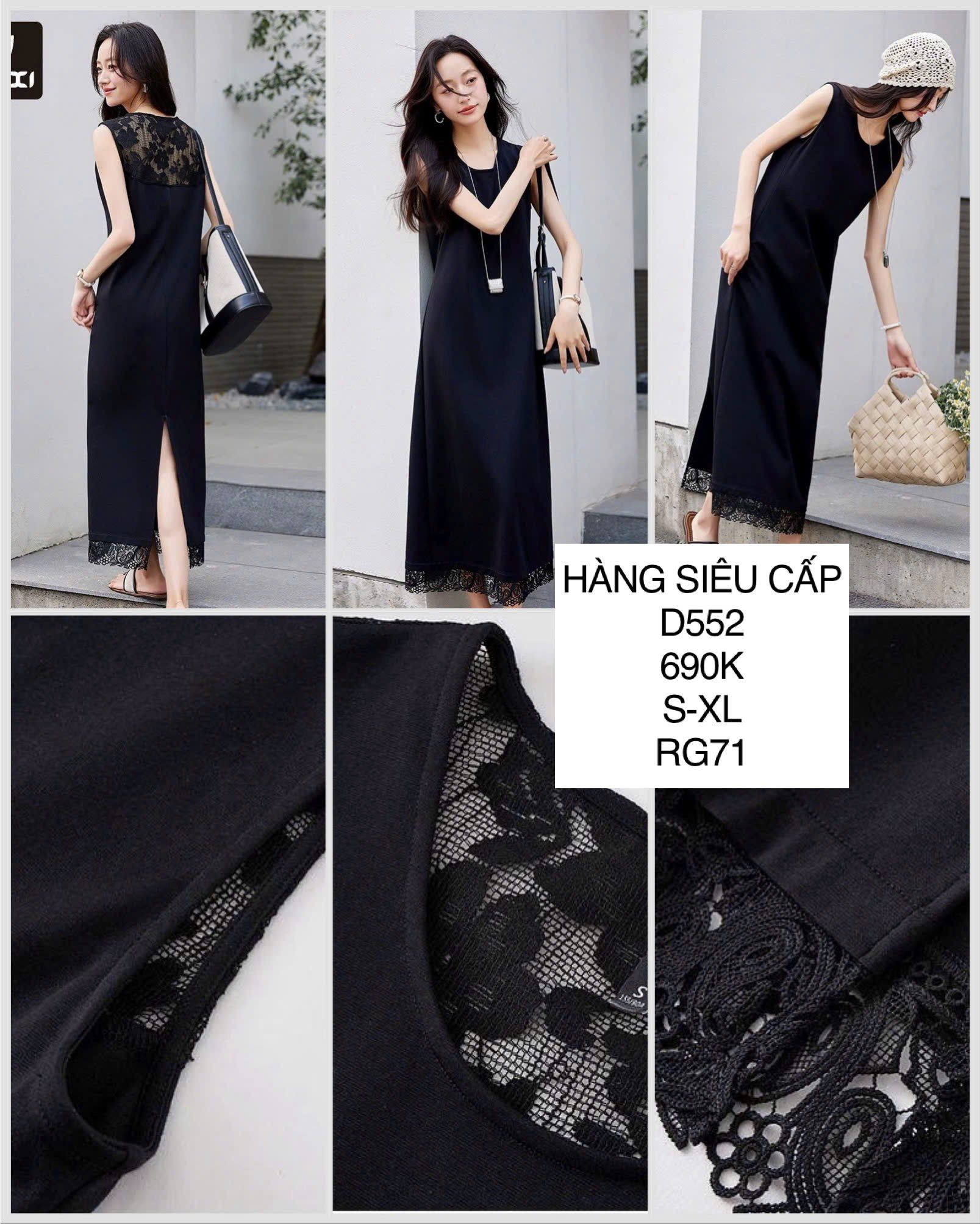  Đầm thun phối ren D552 
