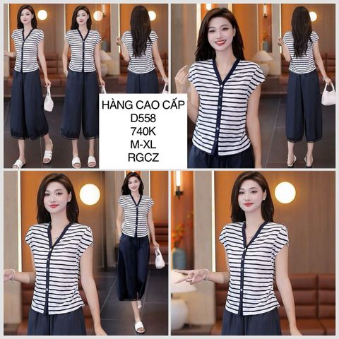  Set áo sọc + quần lửng D558 
