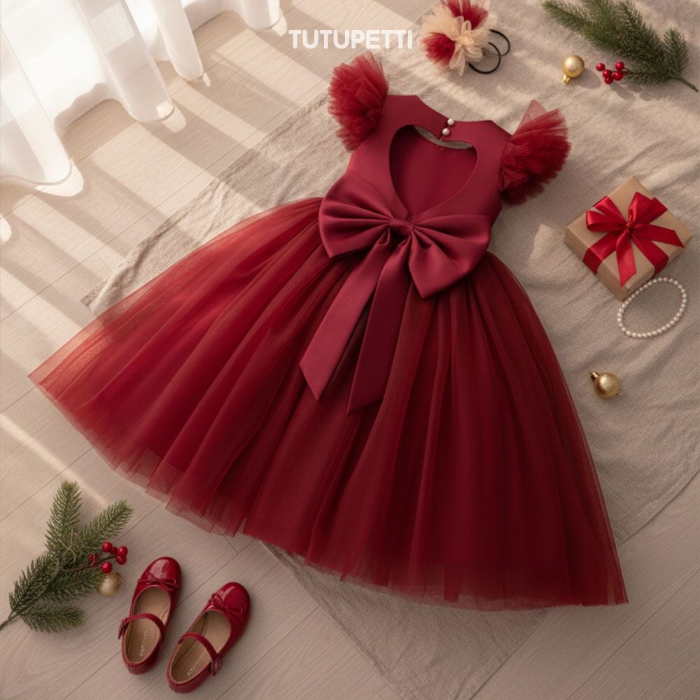  P25_261. Đầm Công Chúa Lưng Tim Đỏ 