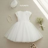  P25_263. Đầm Công Chúa Sang Trọng Nơ Trắng 