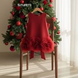  P25_228. Đầm Suông Hoa Đỏ 