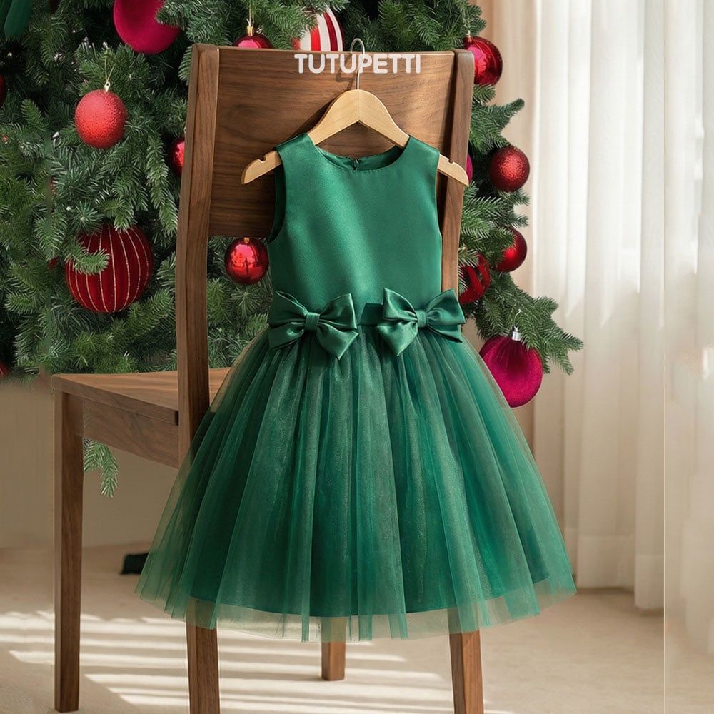  P24_254. Đầm Công Chúa Nơ Xanh 