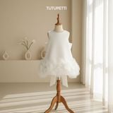  P25_228. Đầm Suông Hoa Trắng 