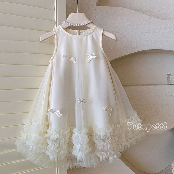  P25_32. Đầm Tiểu Thư Nơ Trắng 