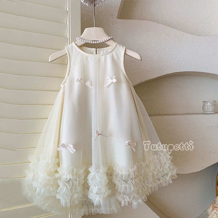  P25_32. Đầm Tiểu Thư Nơ Trắng 