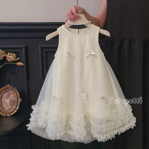  P25_32. Đầm Tiểu Thư Nơ Trắng 